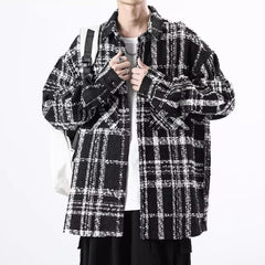 Black Plaid Front Pocket Tweed Jacket