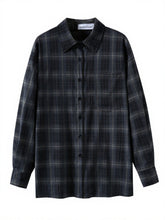 Black Plaid Long Sleeve Flannel Shirt