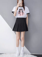 Black Pleated School Girl Skirt