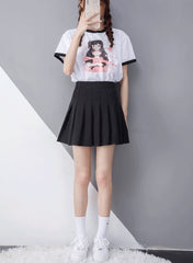 Black Pleated School Girl Skirt