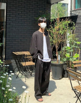 Black Relaxed Fit Wideleg Trousers