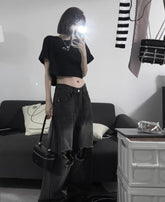Black Ripped Knee Jeans