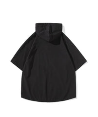 Black Short Sleeves Hoodie