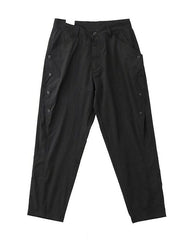 Black Side Buttoned Loose Pants