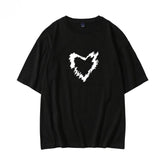 Black Sketch Heart Print T-Shirt
