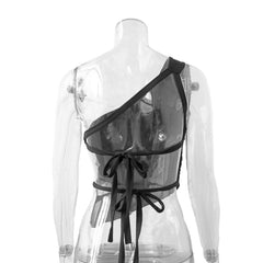 Black Slanted One Shoulder Top