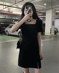 Black Square Neck Dress