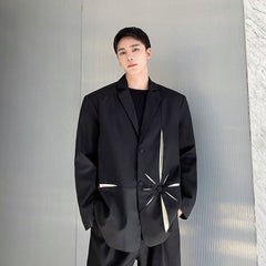 Black Starburst Detail Suit Jacket