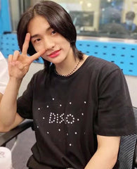 Black Starry Disco Printed T-Shirt