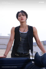 Black Striped Button-Down Vest