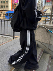 Black Triple Side Stripe Training Pants