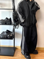 Black Triple Side Stripe Training Pants