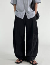 Black Wide Leg Casual Straight Trousers Korean Style