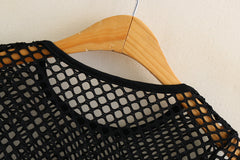 Black Wide Mesh Top