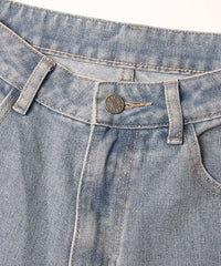 Blue Detachable Loose Jeans