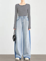 Blue Dual Tone Side Line Denim Jeans