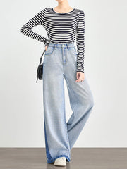 Blue Dual Tone Side Line Denim Jeans