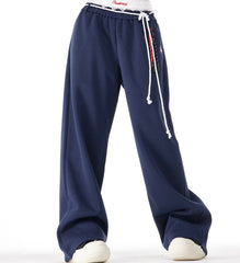 Blue Layered Style Laced Sweatpants