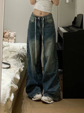 Blue Oversized Shoe Lace Belt Jeans
