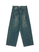 Blue Panelled Oversized Jeans