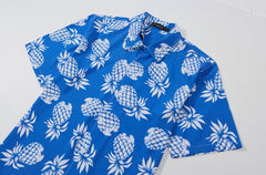Blue Pineapple Pattern Shirt