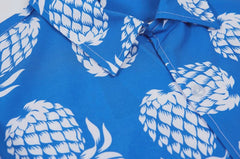 Blue Pineapple Pattern Shirt