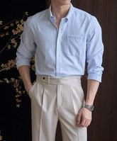 Blue Pinstripe Pocket Shirt