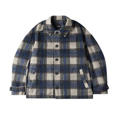 Blue Plaid Soft Wool Jacket