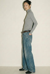 Blue Pocket Buckle Details Jeans