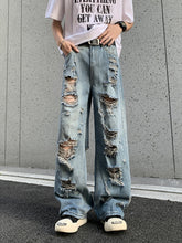 Blue Ripped Baggy Jeans
