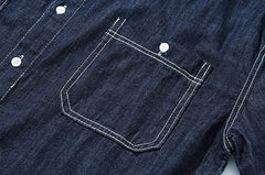 Blue Soft Denim Button-Up Shirt
