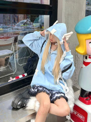 Blue Stars And Angel Hood Jacket