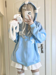 Blue Stars And Angel Hood Jacket