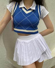 Blue V-Neck Vest