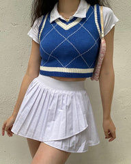 Blue V-Neck Vest