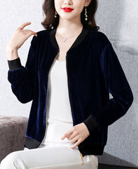 Blue Velvet Bomber Jacket
