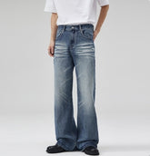 Blue Vintage Wash Wide Jeans