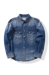 Blue Washed Retro Denim Shirt