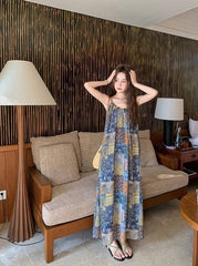 Bohemian Floral Patchwork Dress Vest Set
