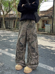 Brown Leaves Camouflage Pattern Pants