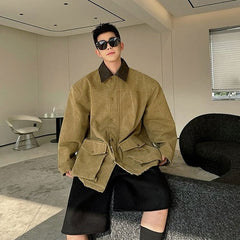 Brown Oversized Canvas Jacket
