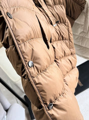Brown Quilted Oversized Winter Vest