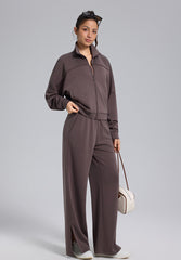 Brown Sports Jacket And Pants Set
