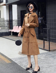 Brown Suede Trench Coat