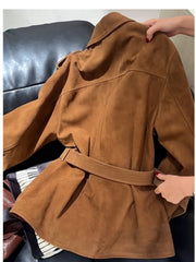 Brown Vintage Belted Trench Jacket