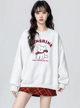 Cartoon Dog Pullover Sweatshirt Cozy Winter Style