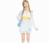 Cartoon Off Shoulder Long Sleeve Top
