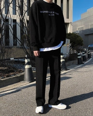 Casual Crewneck Pullover Sweatshirt Letter Print