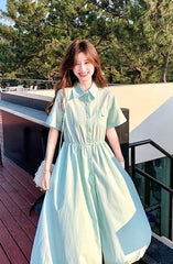 Casual Floral Waist Slimming A Line Dress