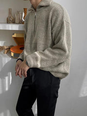 Casual Knitted Zipper Sweater